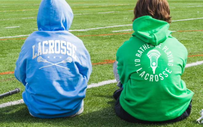 Guys Lacrosse Back Design Sweatshirts