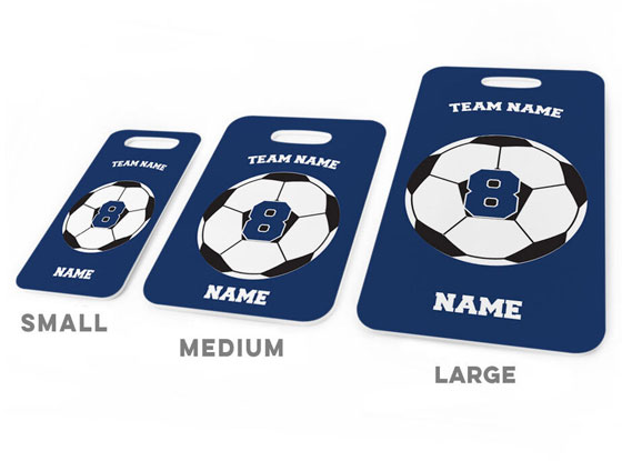 Soccer Logo Bag Tags. Sports Bag Tag. Personalized Luggage 