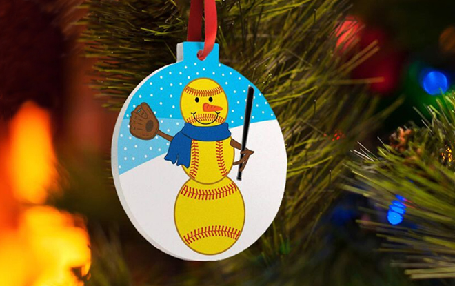 Girl softball store player christmas ornament