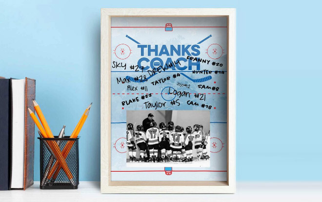 Autograph your name on the this premier coaches frame