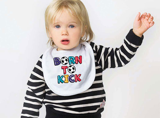 Born To Kick Soccer Bib