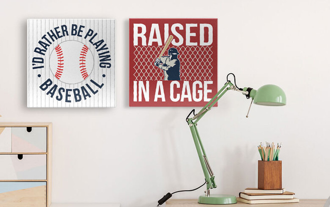 Shop Our Eat Sleep Baseball Canvas Wall Art