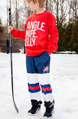 Boy Wearing Player Hockey Lounge Pants