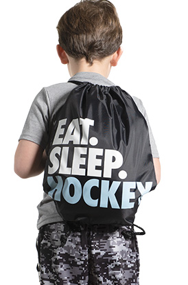 Shop Eat Sleep Hockey Drawstring Backpack