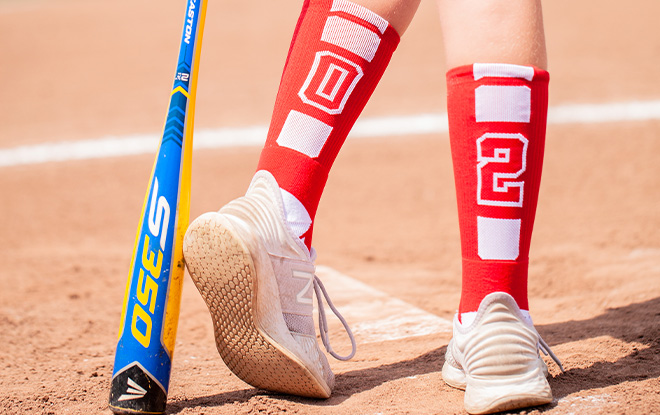 Shop Softball Team Number Socks