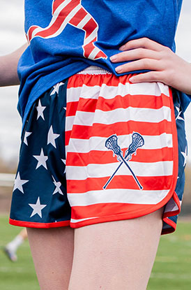 Shop Our Girls Lacrosse Patriotic Shorts