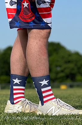 Shop Guys Lacrosse Patriotic Mid-Calf Socks