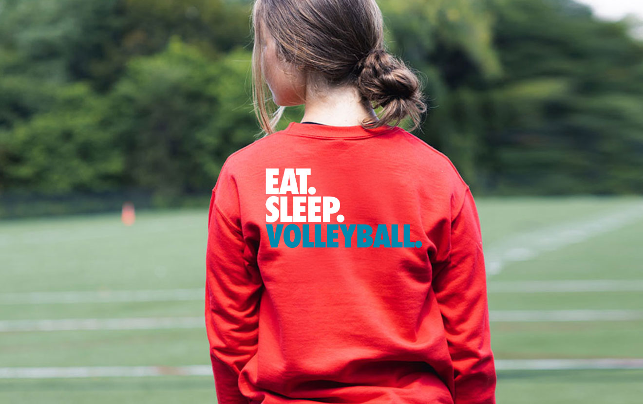 Shop Volleyball Back Design Crew Necks