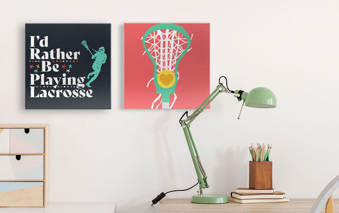 Shop the Lacrosse Girl Canvas Wall Art Set