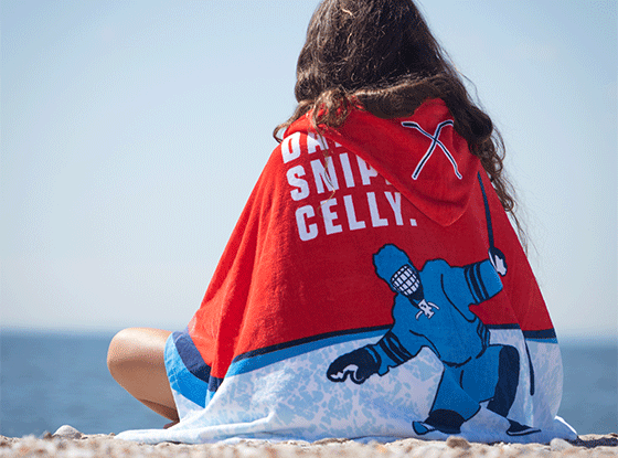 Shop Dangle Snipe Celly Hooded Beach Towel