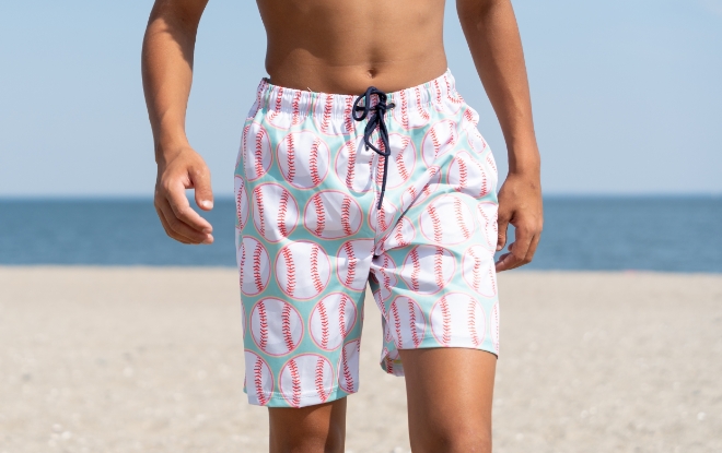 Shop Our Baseball Swim Trunks