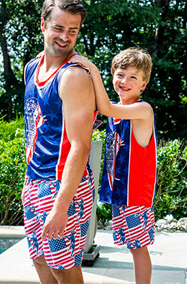 Shop Patriotic Lacrosse Swim Trunks