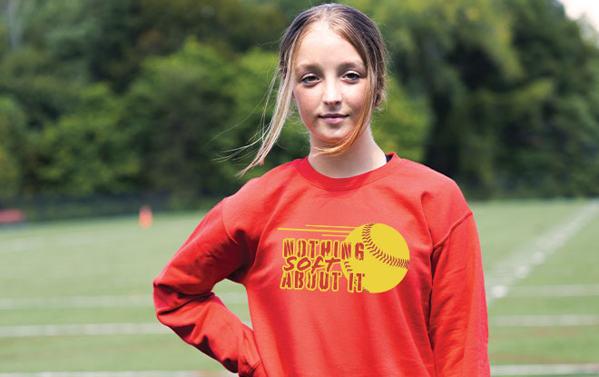 Shop I'd Rather Be Playing Softball Crewneck Sweatshirt