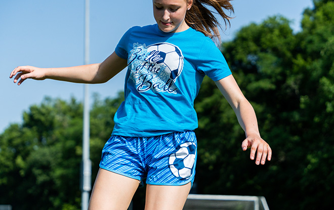 Girl in athletic shorts hotsell