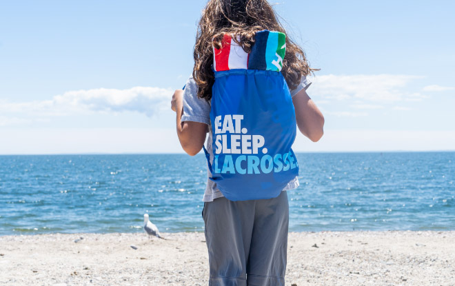 Eat Sleep Lacrosse Drawstring Backpack