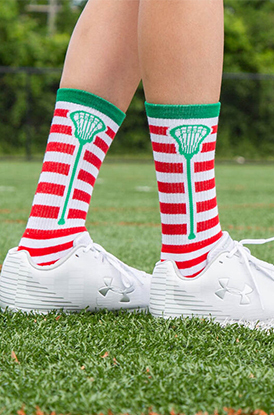 Lacrosse Stripes Mid-Calf Woven Socks
