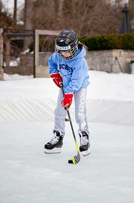 Girl Wearing Hockey Girl Sweatpants